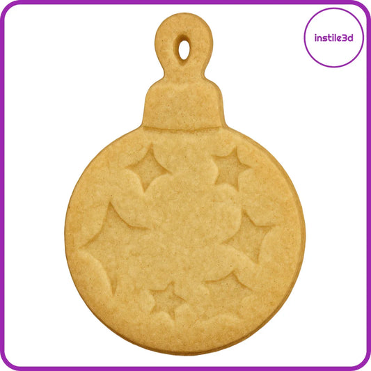 Tagliabiscotti Pallina di Natale con Stelle - PLA 3D 8,5x6,8 cm | Instile3D