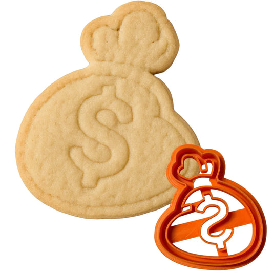 Tagliabiscotti Sacco con Simbolo del Dollaro - PLA 3D 8,8x7,8 cm | Instile3D