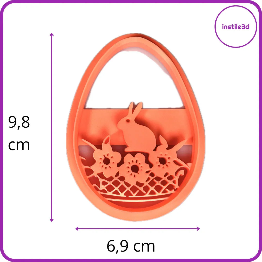 Tagliabiscotti Uovo con Coniglio - PLA 3D 9,8x6,9 cm | Instile3D