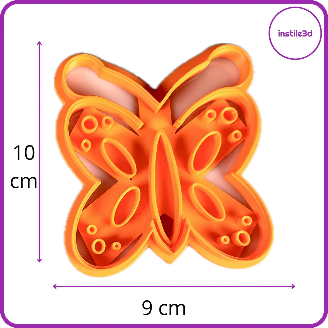 Tagliabiscotti Farfalla Dettagliata - PLA 3D 10,3x9,1 cm | Instile3D