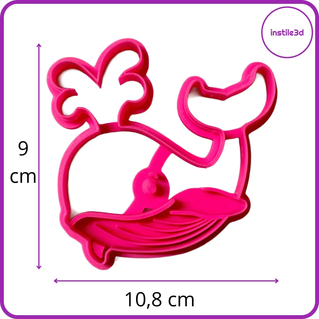 Tagliabiscotti Balena con Spruzzo in PLA - Instile3D