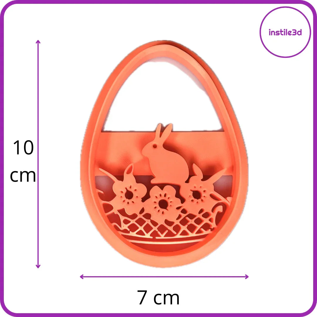 Tagliabiscotti Uovo con Coniglietti – PLA 3D | Instile3D