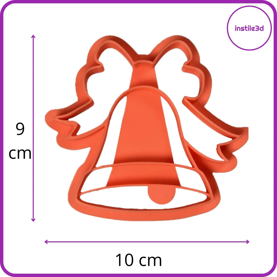 Tagliabiscotti Campana Natalizia con Fiocco – Stampo 3D in PLA 10x9 cm
