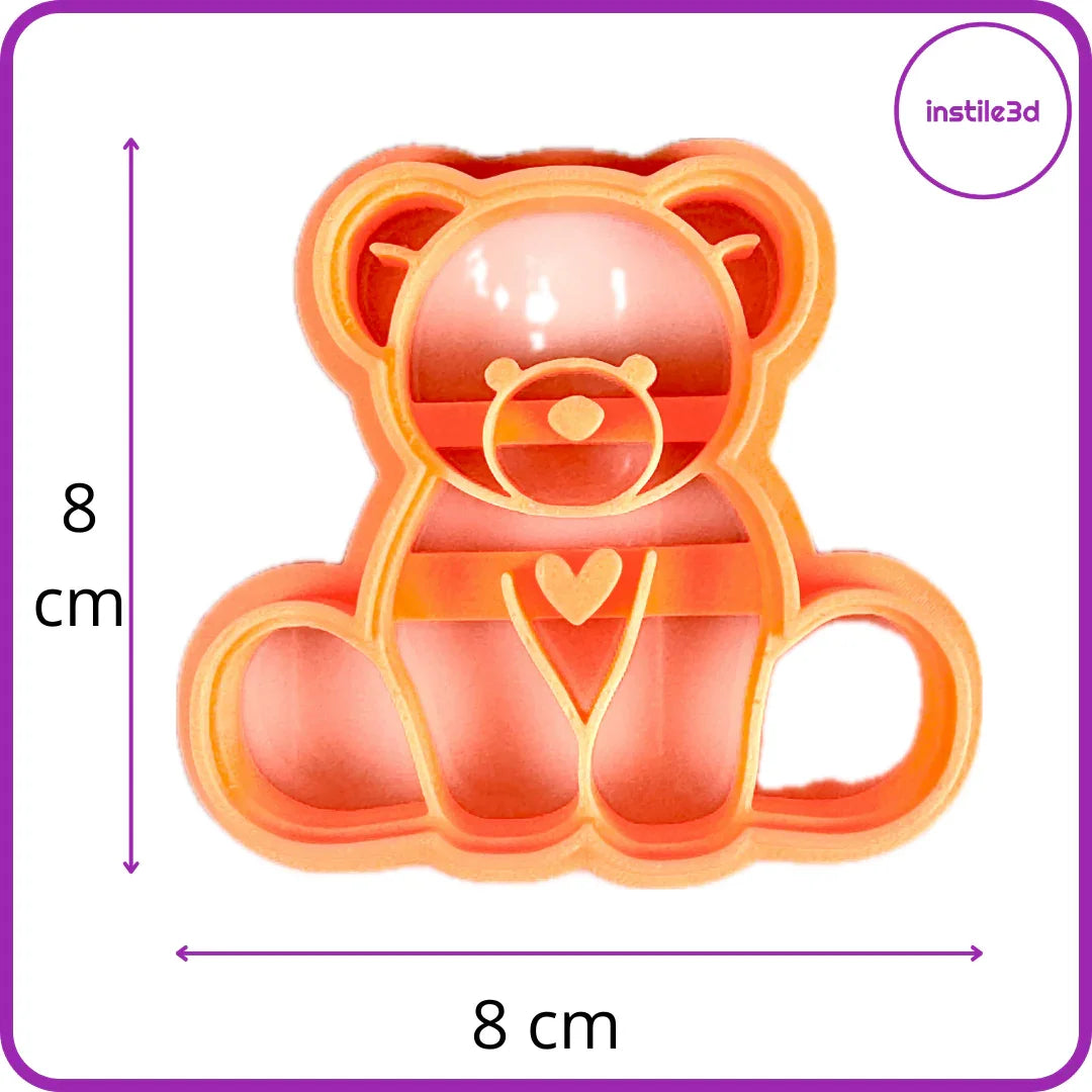 Tagliabiscotti Orsetto con Cuore – Handmade PLA – Instile3D