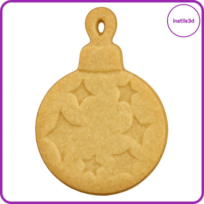 Tagliabiscotti Pallina di Natale con Stelle - PLA 3D 8,5x6,8 cm | Instile3D