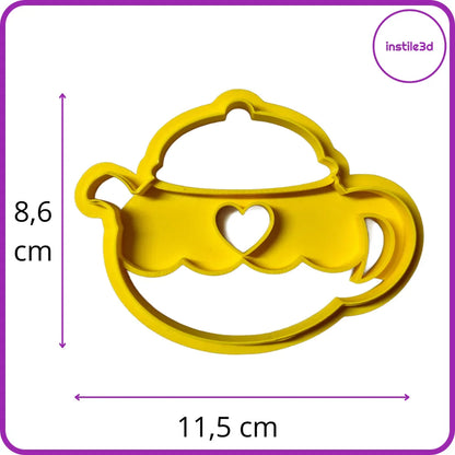 Tagliabiscotti Teiera con Cuore – PLA 3D 11,5x8,6 cm | Instile3D