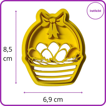 Tagliabiscotti Cestino con Uova – PLA 3D 6,9x8,5 cm | Instile3D